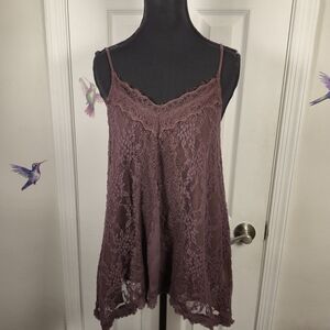 American Eagle Outfitters Lace Camisole M Dusty Plum Coquette Cottagecore Tank